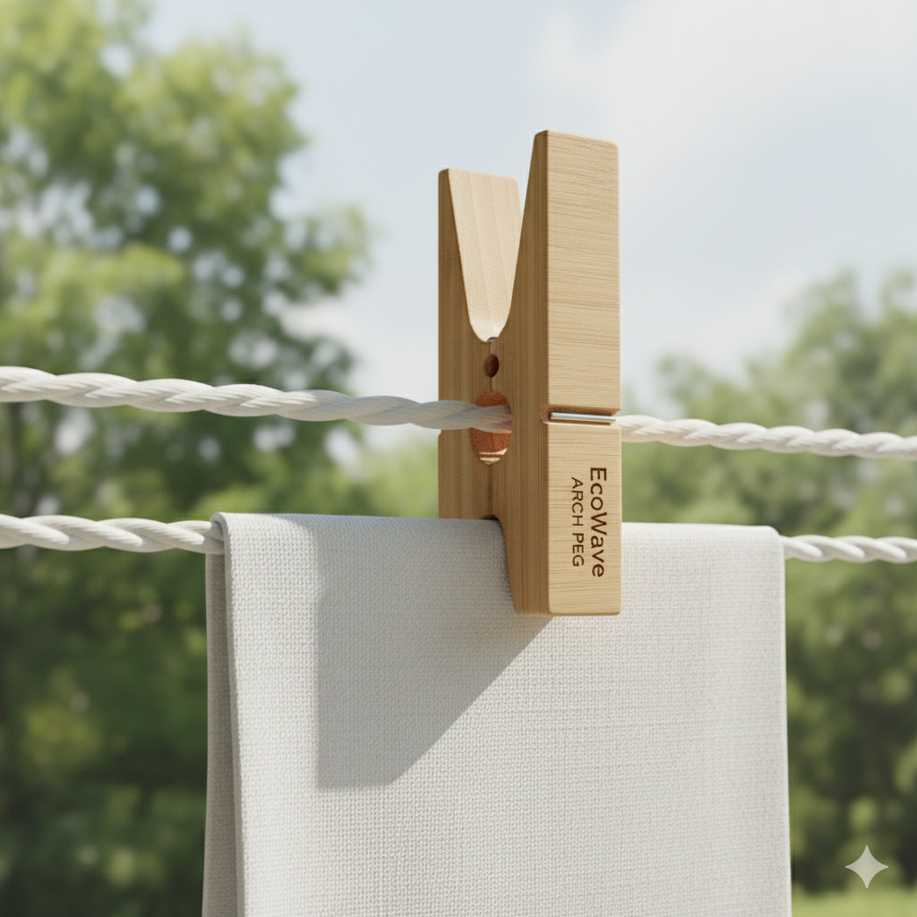 EcoWave arch peg with bamboo timber construction and ergonomic curved design