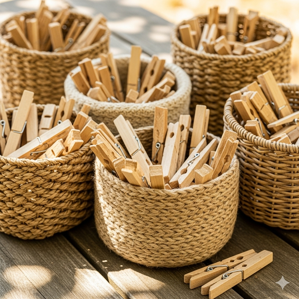 Classic timber grip clothes peg with traditional spring mechanism and hardwood finish